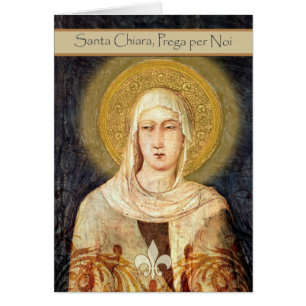 St. Clare of Assisi Feast Day Card in Italiano Hälsningskort