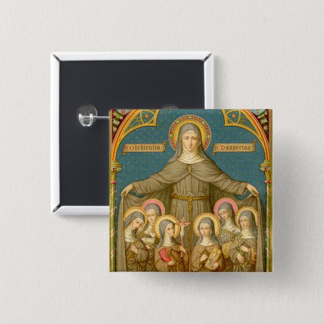 St. Clare of Assisi & Nuns (SAU 027) Knapp (Framsida & baksida)