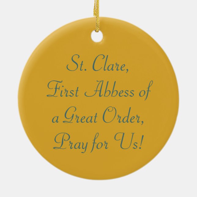 St. Clare of Assisi (SAU 027) Julgransprydnad Keramik (Baksidan)
