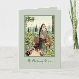 St Clare of Assisi Watering Flowers (M 065) Card Kort