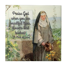 St Clare of Assisi Watering Flowers (M 065; Offert
