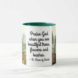 St Clare of Assisi Watering Flowers (M 065; Offert Mugg