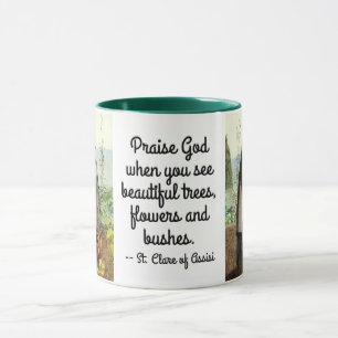 St Clare of Assisi Watering Flowers (M 065; Offert Mugg