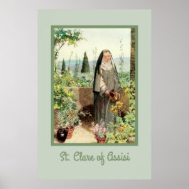 St Clare of Assisi Watering Flowers (M 065) Poster
