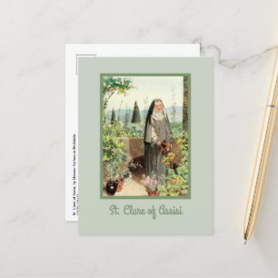 St Clare of Assisi Watering Flowers (M 065) Vykort