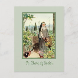 St Clare of Assisi Watering Flowers (M 065) Vykort
