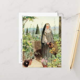 St Clare of Assisi Watering Flowers (M 065) Vykort