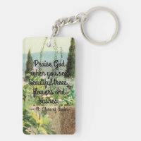St Clare of Assisi Watering Flowers with Quote Nyc