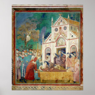 St. Clare omfamnar förkroppsliga av St Francis Poster