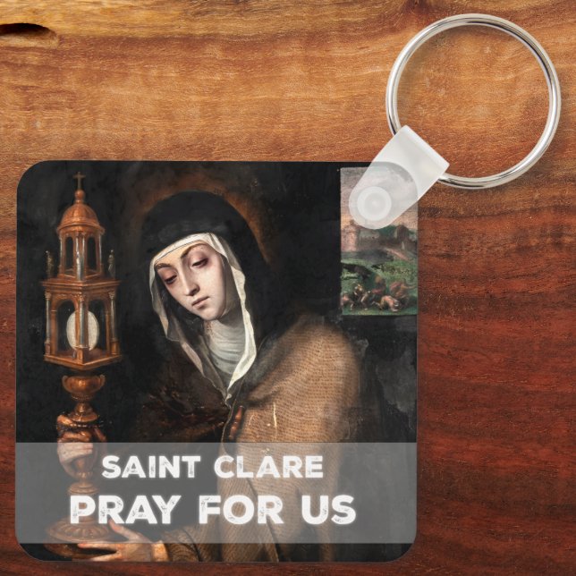St. Clare Pray för oss Nyckelring (Baksida)