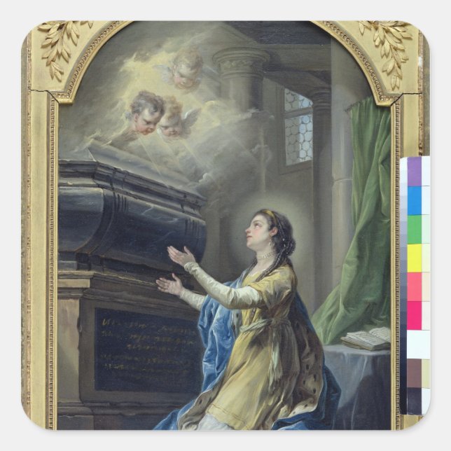 St. Clotilda Fyrkantigt Klistermärke (Framsida)