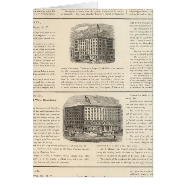 St Cloud Hotel, Westminster Hotel Hälsningskort (Framsidan)