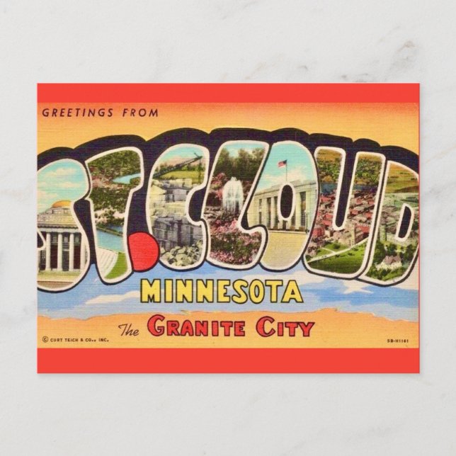 St Cloud Minnesota Välkomsthälsning Vykort (Framsida)