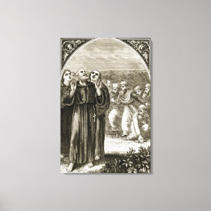 St. Columba som skanderar, och anfallit av Canvastryck