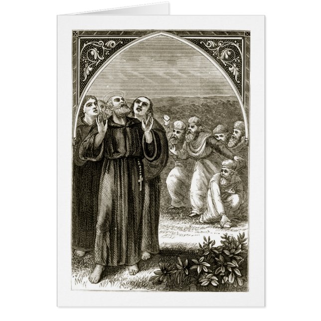 St. Columba som skanderar, och anfallit av Hälsningskort (Framsidan)