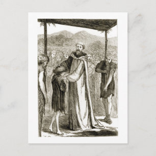 St. Columba välsignar en vild pojke från Trias Th Vykort