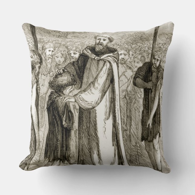 St. Columbaen välsignar en vildpojke, från Kudde (Framsida)