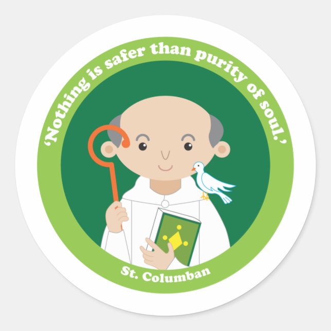 St. Columban Runt Klistermärke (Framsida)