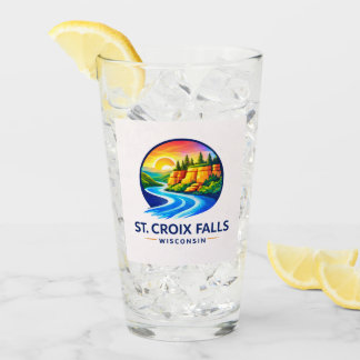 St. Croix Falls Wisconsin Scenic River & Cliffs Glaskopp