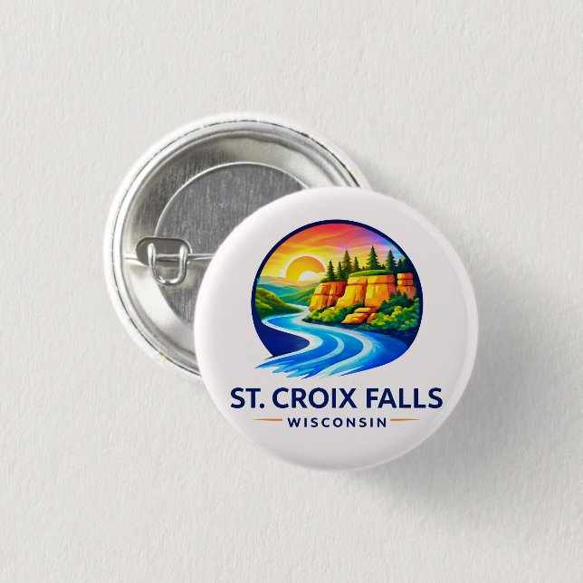 St. Croix Falls Wisconsin Scenic River & Klippor  Knapp (Framsida & baksida)