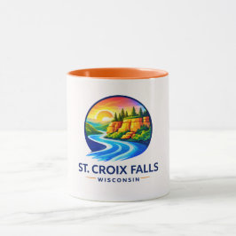 St. Croix Falls Wisconsin Scenic River & Klippor  Mugg