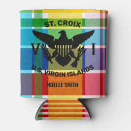 St. Croix, U.S. Virgin Islands Flagga (Black) Madr