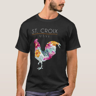 St Croix Usvi Flower Hibiscus Chicken Älskare Souv T Shirt