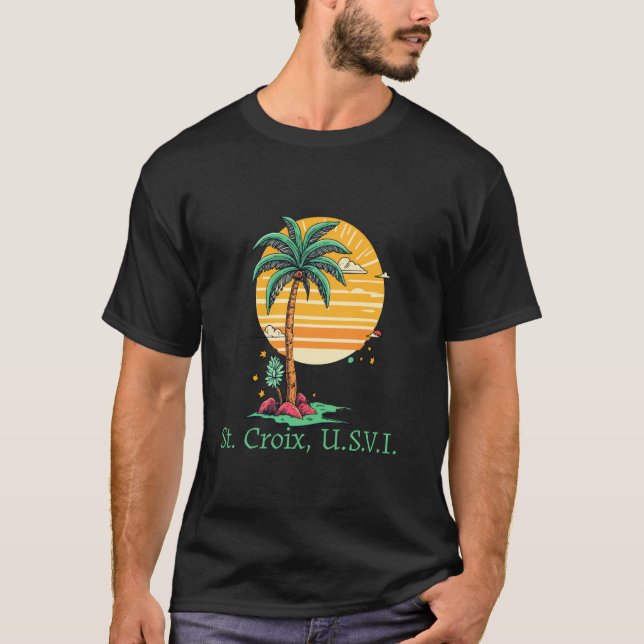 St. Croix usvi US Virgin Island Souvenir Vacation  T Shirt (Framsida)