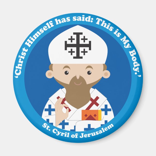 St. Cyril från Jerusalem Magnet (Framsidan)