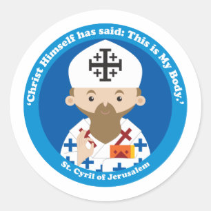 St. Cyril från Jerusalem Runt Klistermärke