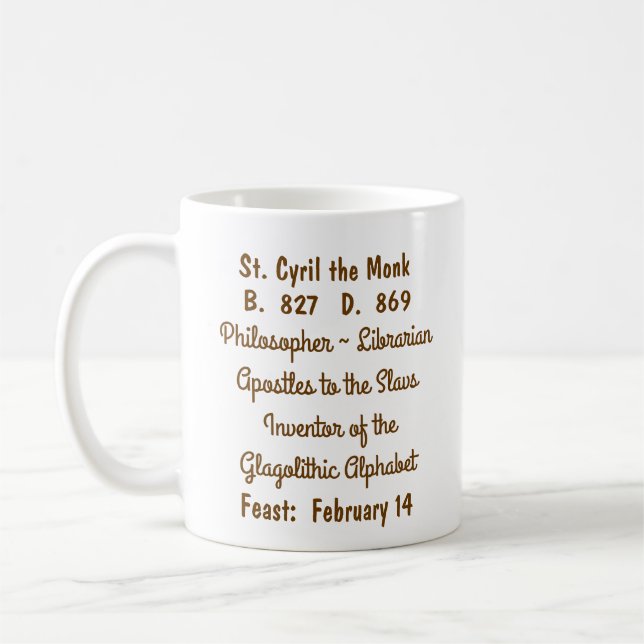 St. Cyril Munk (M 002) Kaffe Mugg #1c (Vänster)