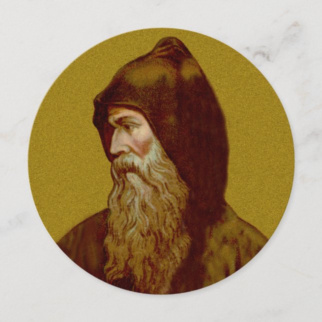 St. Cyril Munk (M 002) Rnd Blank Greeting Card (Framsida)