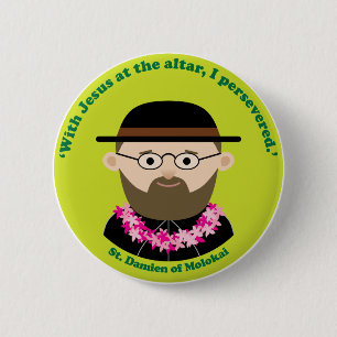 St. Damien av Molokai Knapp