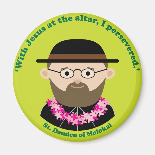 St. Damien of Molokai Magnet (Framsidan)