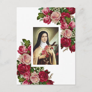 St. Där är den lilla blomman Rosa ros Vykort