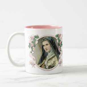 St. Där är den lilla blommiga Religiösan Carmelite Två-Tonad Mugg