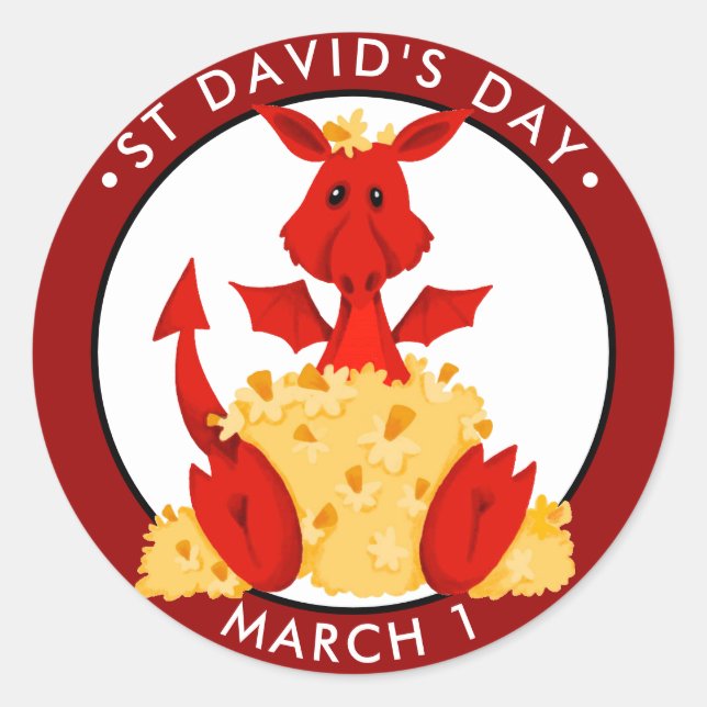 St. David-dagen Runt Klistermärke (Framsida)
