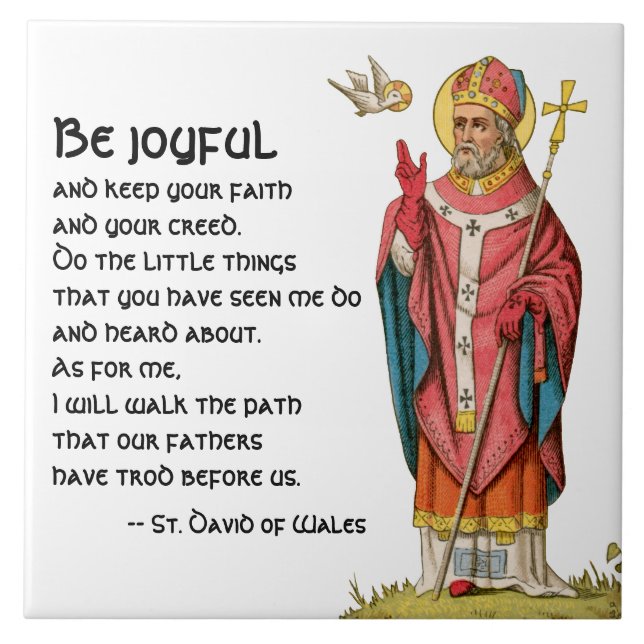 St. David of Wales (P 001) med Berömd Quote Kakelplatta (Framsidan)