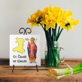 St. David of Wales (P 001) med Outline Karta Kakelplatta