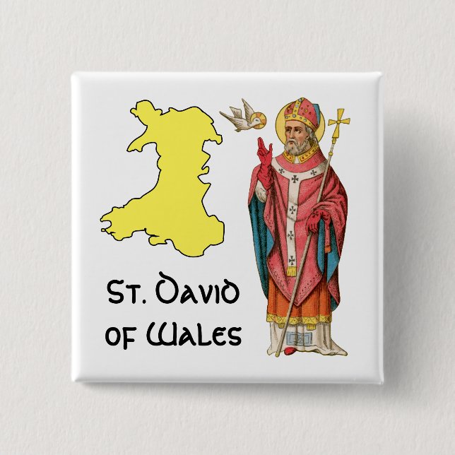 St. David of Wales (P 001) med Outline Karta Knapp (Framsida)