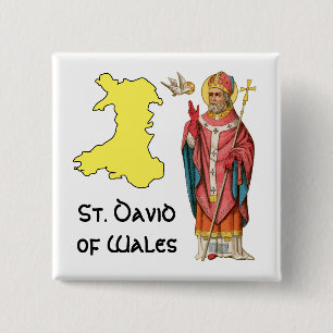 St. David of Wales (P 001) med Outline Karta Knapp
