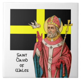 St. David of Wales (P 001) och Hans Flagga Kakelplatta