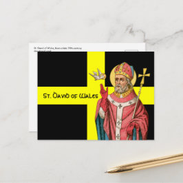 St. David of Wales (P 001) och Hans Flagga Postcar Vykort