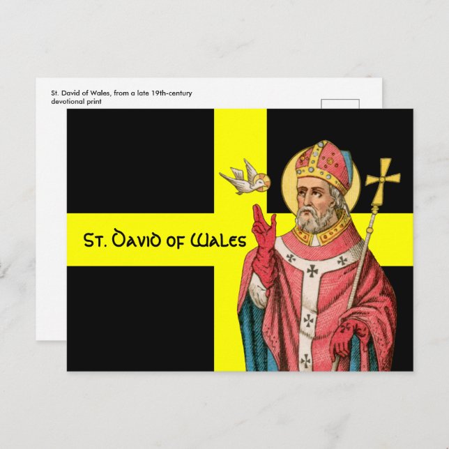 St. David of Wales (P 001) och Hans Flagga Vykort (Fram/baksida)