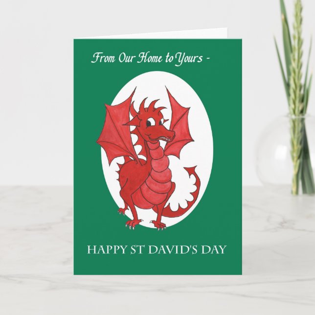 St David's Day Card, från vårt hem: Red Dragon Kort (Framsida)