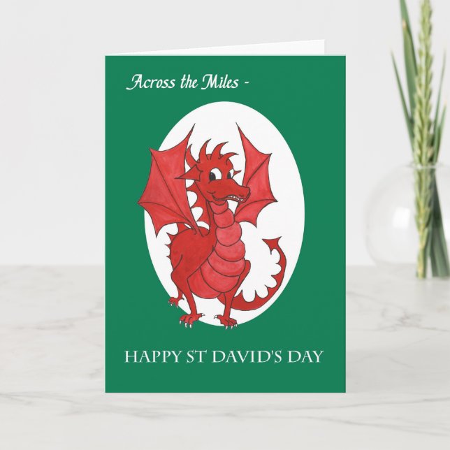 St David's Day Card, tvärs över Miles: Red Dragon Kort (Framsida)