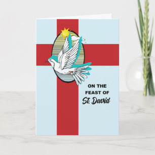 St. Davids Day Feast Day med Dove på Red Kor Kort