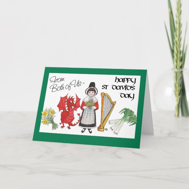 St David's Day Greeting Card: Från oss båda Kort (Framsida)