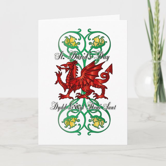 "St. David's Day Greeting Card", kort Saint David' (Framsida)