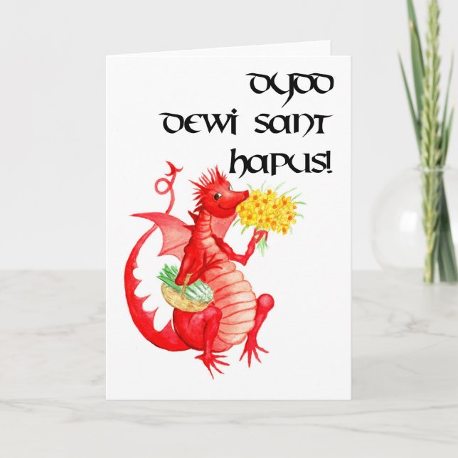 St David's Day Greeting Card (Welsh) Kort (Framsida)